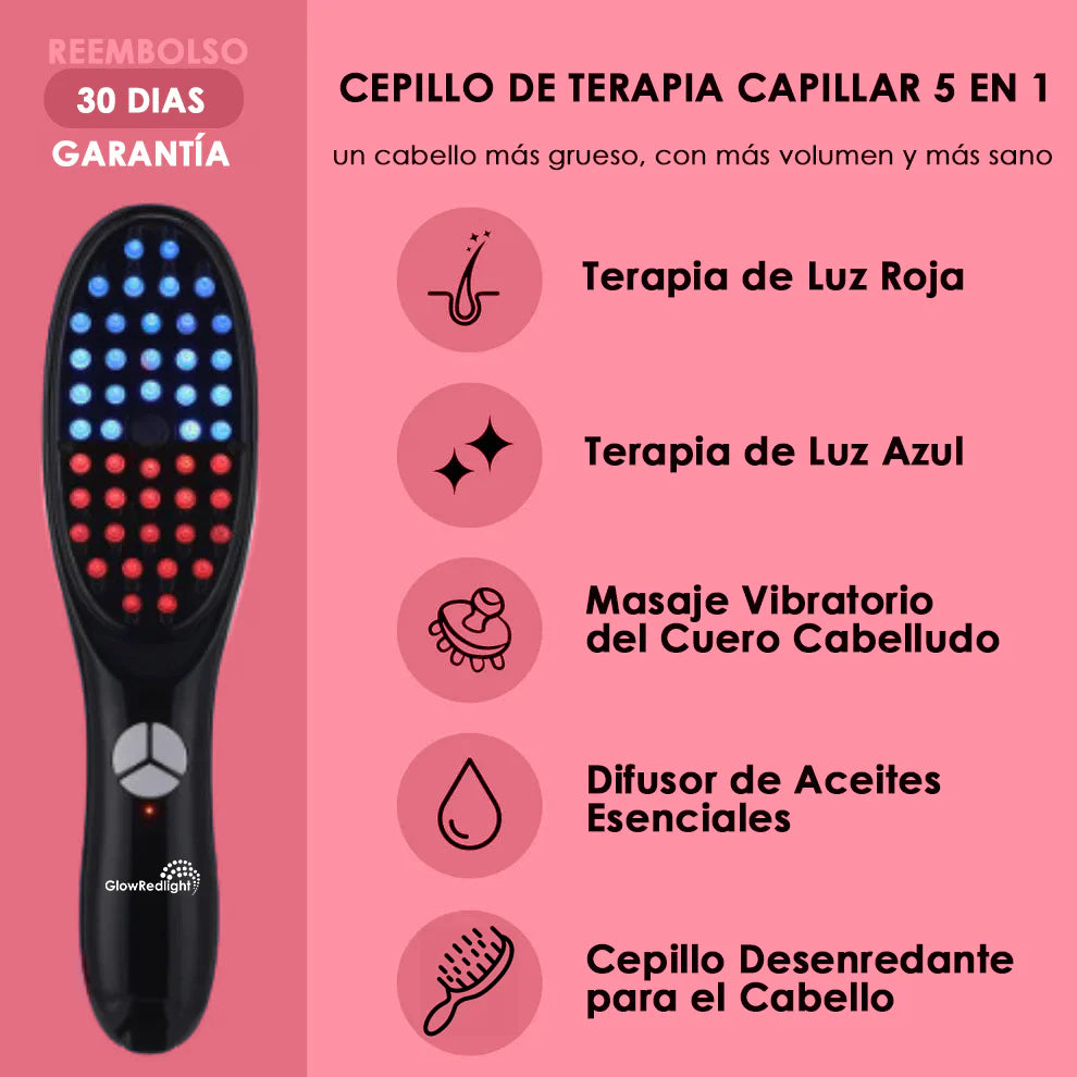 Cepillo Rejuvenecedor de Cabello Glowredlight® + Serum Hidratante Gratis - Clicnow